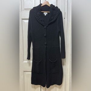 Jamie Gries Cozy Chic Collection Women S Black Knit Buttons Front Cardigan